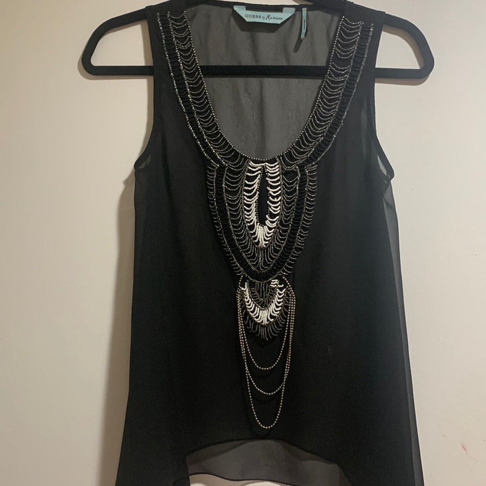 Guess by Marciano sheer beaded top
